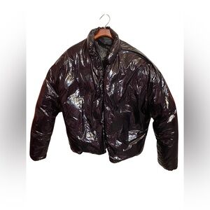 Decibel Womens Black Glossy Puffer Jacket Size XL New With Tags